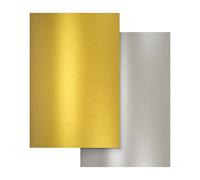 Netuno 20 hojas de papel nacarado plateado y dorado A4 210 x 297 mm 120g Aster Metallic Silver y Cherish 10 hojas de cada color papel perlado en ambas caras para invitaciones boda tarjeta vale Navidad
