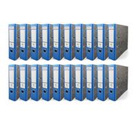 Netuno 20 piezas de Ekobox Archivador de Mármol color azul de 2 anillas lomo 75mm tamaño A4 de cartón para oficina estanterías carpetas escritorio