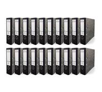 Netuno 20 piezas de Ekobox Archivador de Mármol color negro de 2 anillas lomo 75mm tamaño A4 de cartón para oficina estanterías carpetas escritorio