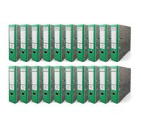 Netuno 20 piezas de Ekobox Archivador de Mármol color verde de 2 anillas lomo 75mm tamaño A4 de cartón para oficina estanterías carpetas escritorio