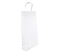 Netuno 200 bolsas de papel blanco 18 x 8 x 38 cm 100 g kraft con asas retorcidas para botellas vino regalos tienda y eventos