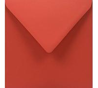 Netuno 25 sobres cuadrados de color rojo K4 153 x 153 mm 140g Woodstock Rosso solapa en pico engomada sin ventana coloridos reciclados para invitaciones tarjetas Navidad boda bautizo vales