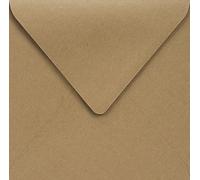 Netuno 25 sobres cuadrados de papel kraft color marrón arena 145 x 145 mm solapa en pico engomada sin ventana reciclados vintage ideales para invitaciones tarjetas boda Navidad vales regalo folletos