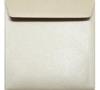 Netuno 25 sobres cuadrados nacarados de color arena DIN 156x156mm 120g Majestic Sand con solapa recta engomada sin ventana perlados para invitaciones tarjetas boda Navidad cumpleaños dinero regalo