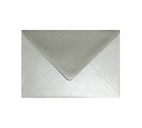 Netuno 25 sobres perlados plateados B6 125 x 175 mm 125 g Sirio Pearl Platinum solapa en pico engomada sin ventana para invitaciones bodas tarjetas de felicitación Navidad bautizo folletos vales