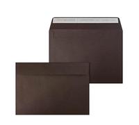 Netuno 250 sobres grandes de color marrón oscuro C5 162 x 229 mm 120g solapa recta autoadhesiva sobres elegantes para tarjetas de felicitación invitaciones bodas A5 cartas empresa folleto menú