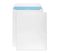 Netuno 250 sobres grandes de envío blancos con impresión interior azul C4 229 x 324 mm 90 g solapa recta con tira autoadhesiva sin ventana para documentos facturas contratos oficina correos