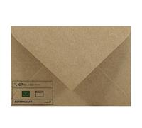 Netuno 25x mini sobres marrones kraft C7 85x120mm 100g Aster Kraft solapa puntiaguda engomada sin ventana ECO reciclado retro para tarjetas boda Navidad dinero monedas regalo joyas semillas botones