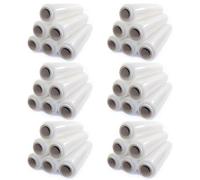 Netuno 36x rollo de film estirable transparente 2,5 kg peso ancho 50 cm espesor 23 µm lámina elástica película de polietileno retráctil para embalar paletas paquetes cajas mudanzas transporte