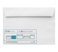 Netuno 50 sobres blancos B6 125 x 175 mm 120 g Amber Business con solapa recta autoadhesiva sin ventana sobres de negocios imprimibles para invitaciones bodas tarjetas vales folletos cartas postales