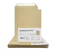 Netuno 50 sobres grandes de envío marrones C5 162 x 229 mm 90g solapa recta con tira autoadhesiva sin ventana para correos documentos importantes facturas contratos correspondencia oficina empresa