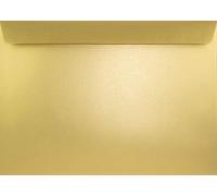 Netuno 50 sobres grandes perlados dorados C4 229x 324 mm 125 g Sirio Pearl Aurum solapa recta autoadhesiva sin ventana brillos para invitaciones bodas tarjetas de felicitación folletos vales menú