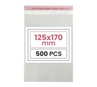 Netuno 500 bolsas transparentes 12,5 x 17 cm solapa de 3 cm con cierre autoadhesivo reutilizables bolsas de plástico PP para dulces regalos joyería golosinas fotos ropa pendientes alimentos libros