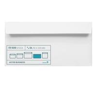 Netuno 500 sobres largos blancos DL 110 x 220 mm 120 g Amber Business con solapa recta autoadhesiva sin ventana sobres de negocios imprimibles para invitaciones bodas tarjetas vales folletos facturas