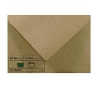 Netuno 50x sobres grandes marrones de papel kraft DIN C5 162x229mm 100g Aster Kraft solapa puntiaguda engomada sin ventana ECO reciclados para invitaciones boda Navidad bautizo tarjetas regalo vales