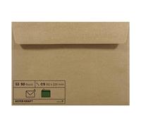 Netuno 50x sobres grandes marrones de papel kraft DIN C5 162x229mm 100g Aster Kraft solapa recta autoadhesiva sin ventana ECO reciclados para invitaciones boda Navidad bautizo tarjetas regalo vales