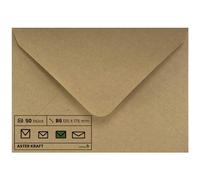 Netuno 50x sobres marrones de papel kraft DIN B6 125x175mm 100g Aster Kraft solapa puntiaguda engomada sin ventana ECO reciclados retro para invitaciones boda Navidad tarjetas regalo vales bautizo DIY