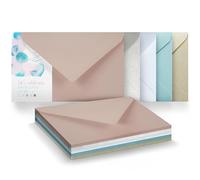 Netuno juego de 25 sobres mini en tonos naturales mezcla de colores C7 80 x 12 mm solapa en punta engomada sin ventana 5 colores surtidos para tarjetas de visita tarjetas de floristería dinero vales