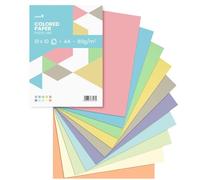 Netuno mix de 100 hojas de papel creativo de colores pastel A4 210 x 297 mm 80 g 10 colores surtidos para manualidades scrapbooking tarjeta decoraciones proyectos escolares collage artísticos recorte