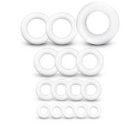 Netuno Set 15 Anillos poliestireno Blanco 4x10 cm 3x13 cm 2x15 cm 1x20 cm 5x7 cm Espuma Manualidades decoración DIY Coronas Festivas Bricolaje