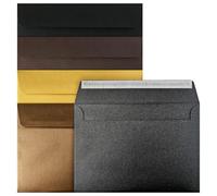 Netuno set de 20 sobres de colores glamour C5 162 x 229 mm 110 a 125g solapa recta autoadhesiva colores surtidos para tarjetas de felicitación invitaciones bodas A5 cartas empresa folletos Navidad