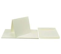 Netuno set de 25 tarjetas plegables crema 145 x 145 mm 240g con 25 sobres cuadrados crema 156 x 156 mm 120g con solapa recta engomada juego para invitaciones bodas empresas felicitaciones papelería
