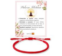 Netuza Pulsera de Hilo Rojo Tibetano - Tejida a Mano | Nudo Infinito Budista para Protección y Buena Suerte | Amuleto Espiritual