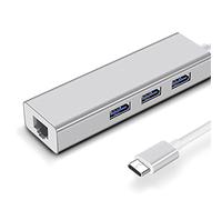 Network Cable Converter Type-c Gigabit Network Card Tablet Hub USB to Network Cable Wired Interface Splitter Network (Color : Silver)