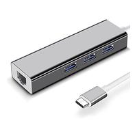 Network Cable Converter Type-c Gigabit Network Card Tablet Hub USB to Network Cable Wired Interface Splitter Network (Color : Gray)