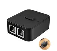 Network LAN Switch RJ45, divisor Ethernet 2 en 1 - ortiga o 1 en 2 - Doblador RJ45,1000Mbps CAT8/CAT7/Cat6A/Cat6/Cat5e/Cat5, PoE, chapado en oro, interruptor