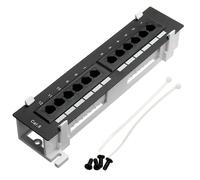 Network Tool Kit 12 Port CAT6 Patch Panel RJ45 Networking Wall Mount Rack with Surface Wall Mount Bracket