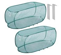 Netzpflanzenabdeckung Vogelschutz Garten Mesh Barriere | Nylon Pflanzenschutz Abdeckung Ernteschutz | 2 Stück 100x45x40cm Schutznetz Für Früchte Blumen Gemüse HOF Außenbereich Mit 12 Bodennägeln 510g