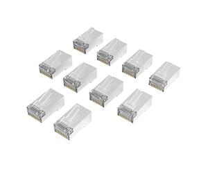 Netzwerkstecker, CAT-6a, 10 Gbit/s, geschirmt, 10 Stück