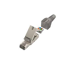 Netzwerkstecker, CAT-6a, 10 Gbit/s, geschirmt, werkzeuglose Montage
