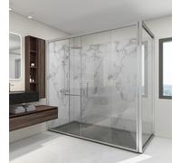 [neu.haus] Decorativo Conjunto de 8 Paneles de Pared Bladel Revestimiento de Paredes para Ducha Baño Cocina Salón Resistente a la Humedad de PVC Grosor 3 mm 120x60cm - White Marble