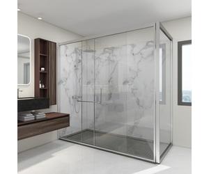 [neu.haus] Decorativo Conjunto de 8 Paneles de Pared Bladel Revestimiento de Paredes para Ducha Baño Cocina Salón Resistente a la Humedad de PVC Grosor 3 mm 120x60cm - White Marble