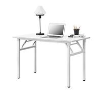 [neu.haus] Mesa extraíble de diseño 120 x 60 cm Altura Ajustable 75-76,4 cm Ahorra Espacio Plegable Mesa pequeña Aglomerado Blanca con Patas Blancas