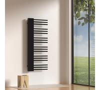 [neu.haus] Radiador Kviteseid Toallero de Pared Calentador de Toallas para Baño con 18 Tubos Modo Agua Caliente Diseño Elegante Moderno 470 W ISO 9001 Acero 120x50 cm - Negro