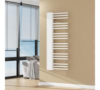 [neu.haus] Radiador Kviteseid Toallero de Pared Calentador de Toallas para Baño con 18 Tubos Modo Agua Caliente Diseño Elegante Moderno 470 W ISO 9001 Acero 120x50 cm - Blanco