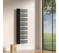 [neu.haus] Radiador Kviteseid Toallero de Pared Calentador de Toallas para Baño con 24 Tubos Modo Agua Caliente Diseño Elegante Moderno 558W ISO 9001 Acero 146 x 45 cm - Negro