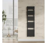 [neu.haus] Radiador Toallero Mural Secatoallas con 17 Lamas Calentador de Toallas Conexión Inferior Modo Agua Caliente para Espacios Reducidos Acero 160 x 40 cm - Negro