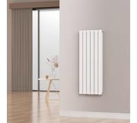 [neu.haus] Radiadores de Panel Doble Capa Radiador de Diseño Plano Calefactor de Baño Salón de Agua Caliente de Pared Conexión Inferior Central 1140W Acero 120 x 45 cm - Blanco