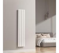 [neu.haus] Radiadores de Panel Monocapa Radiador de Diseño Plano Calefactor de Baño Salón de Agua Caliente de Pared Conexión Inferior Central 540W Acero 160 x 30 cm - Blanco