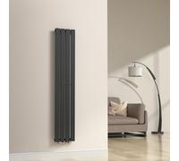 Radiador de panel nore de diseño monocapa plano acero 160x30 cm - negro [neu.haus]