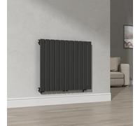 Radiador de panel nore de diseño monocapa plano acero 60x80 cm - negro [neu.haus]