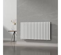 [neu.haus] Radiadores de Panel Monocapa Radiador de Diseño Tubular Calefactor de Baño Salón de Agua Caliente de Pared Conexión Inferior Central 857W Acero 60 x 120 cm - Blanco