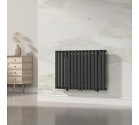 [neu.haus] Radiadores de Panel Monocapa Radiador de Diseño Tubular Calefactor de Baño Salón de Agua Caliente de Pared Conexión Inferior Central 653W Acero 60 x 90 cm - Negro