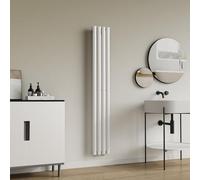 [neu.haus] Radiadores de Panel Monocapa Radiador de Diseño Tubular Calefactor de Baño Salón de Agua Caliente de Pared Conexión Inferior Central 438W Acero 160 x 24 cm - Blanco
