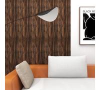 NEU.HOLZ Set de 6 Paneles de Listones Boxtel Juego de 6 Paneles Decorativos para Pared 3D para Salón Dormitorio Resistente a la Humedad Poliestireno 195 x 31,5x 0,7 cm - Efecto Nogal