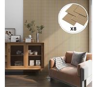 Set de 8x paneles de pared vang acústico mdf 120x60x2cm (5,76 m²) - roble claro [neu.holz]